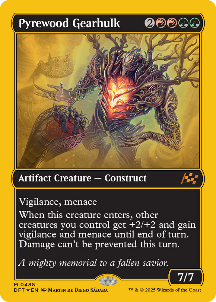 Pyrewood Gearhulk (First-Place Foil) [Aetherdrift] Magic: The Gathering