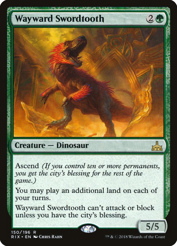 Wayward Swordtooth [Rivals of Ixalan] Magic: The Gathering