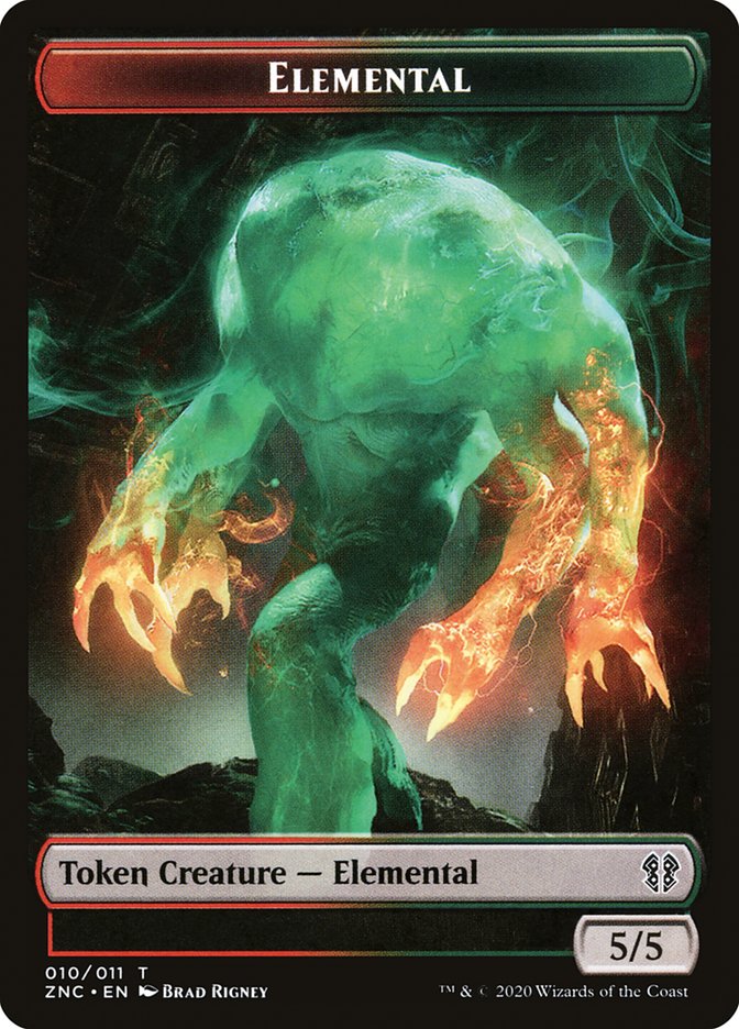 Elemental (008) // Elemental (010) Double-Sided Token [Zendikar Rising Commander Tokens] Magic: The Gathering