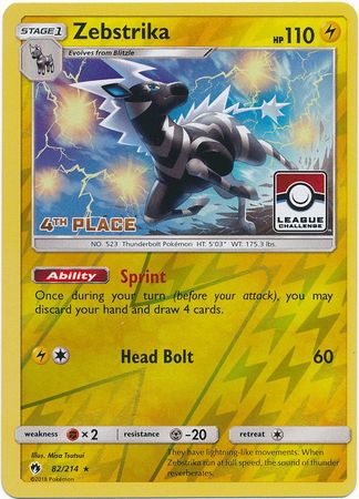 Zebstrika (82/214) (League Promo 4th Place) [Sun & Moon: Lost Thunder] Pokémon