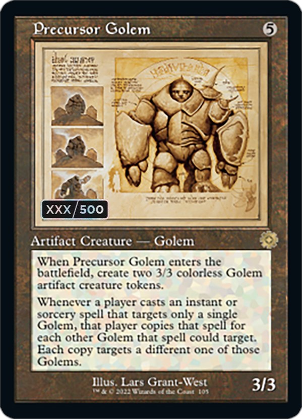 Precursor Golem (Retro Schematic) (Serialized) [The Brothers' War Retro Artifacts] Magic: The Gathering