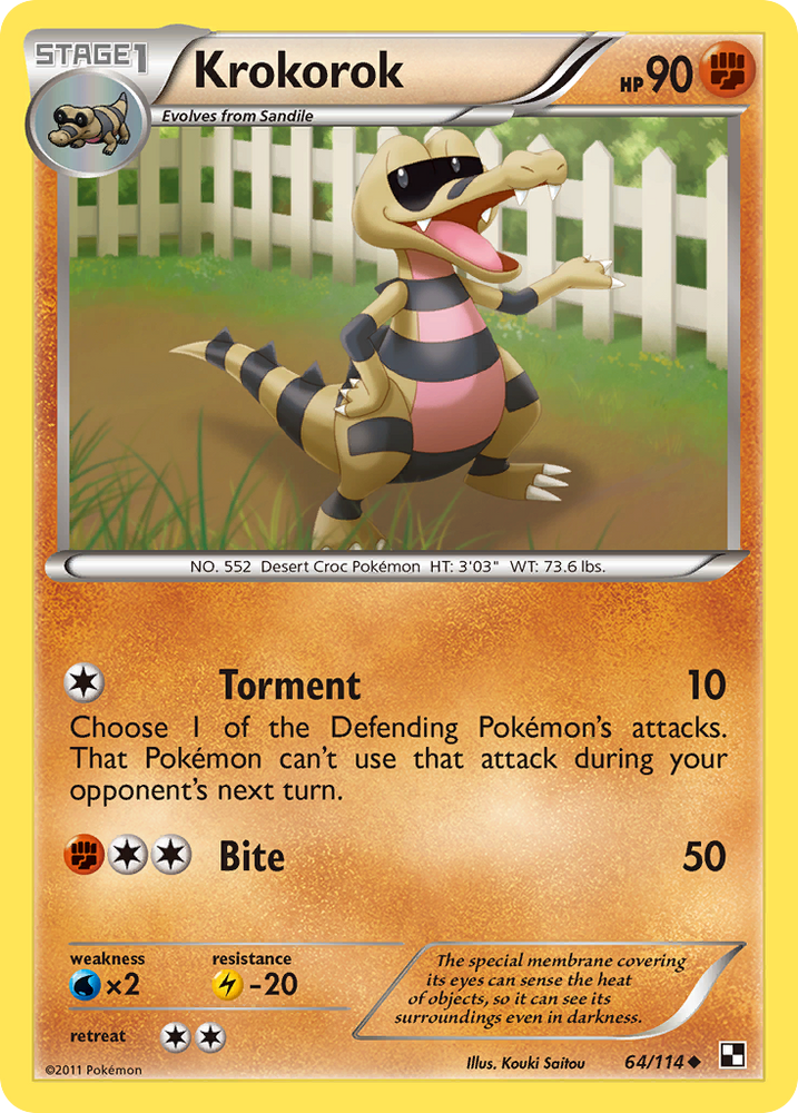 Krokorok (64/114) [Black & White: Base Set] Pokémon