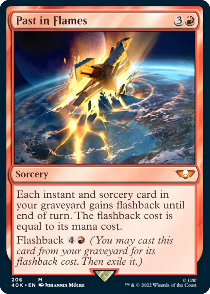 Past in Flames (Surge Foil) [Warhammer 40,000] Magic: The Gathering