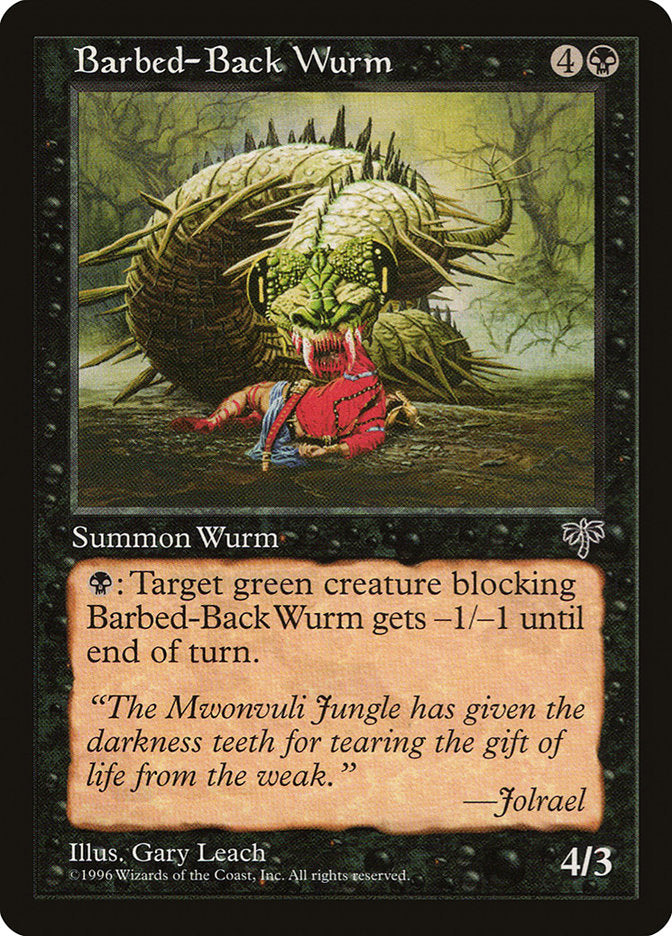 Barbed-Back Wurm [Mirage] Magic: The Gathering
