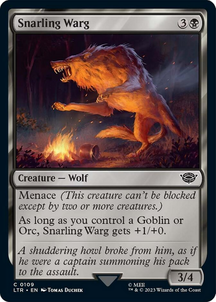 Snarling Warg [The Lord of the Rings: Tales of Middle-Earth] Magic: The Gathering