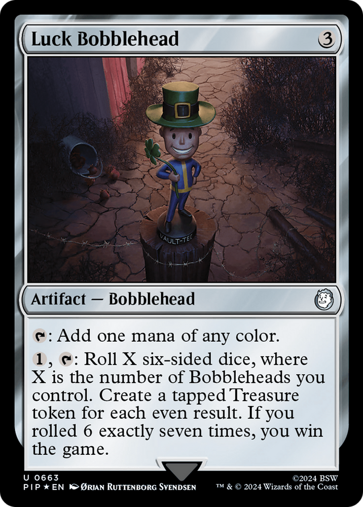 Luck Bobblehead (Surge Foil) [Fallout] Magic: The Gathering