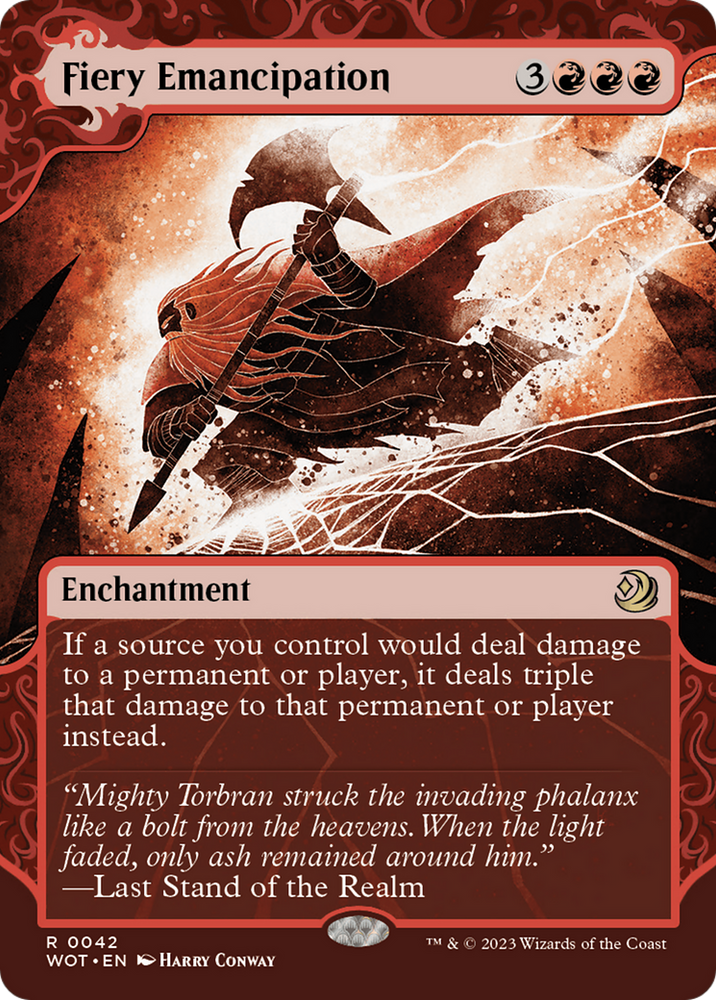 Fiery Emancipation [Wilds of Eldraine: Enchanting Tales] Magic: The Gathering