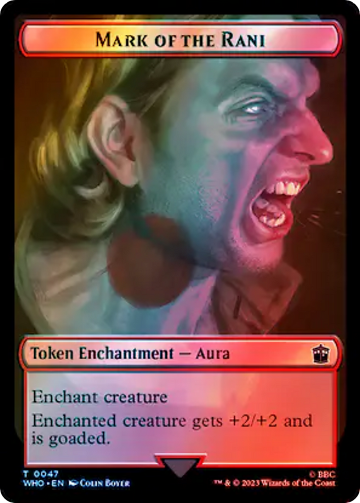 Alien // Mark of the Rani Double-Sided Token (Surge Foil) [Doctor Who Tokens] Magic: The Gathering