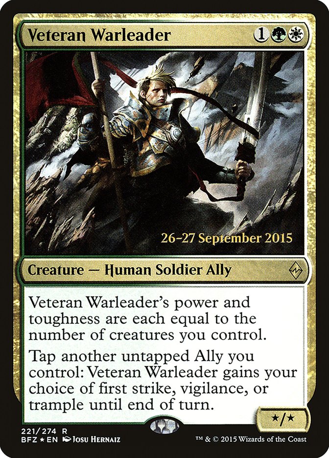 Veteran Warleader [Battle for Zendikar Prerelease Promos] Magic: The Gathering
