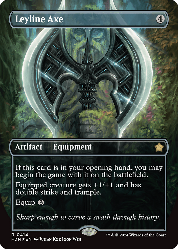 Leyline Axe (Borderless) (Mana Foil) [Foundations] Magic: The Gathering