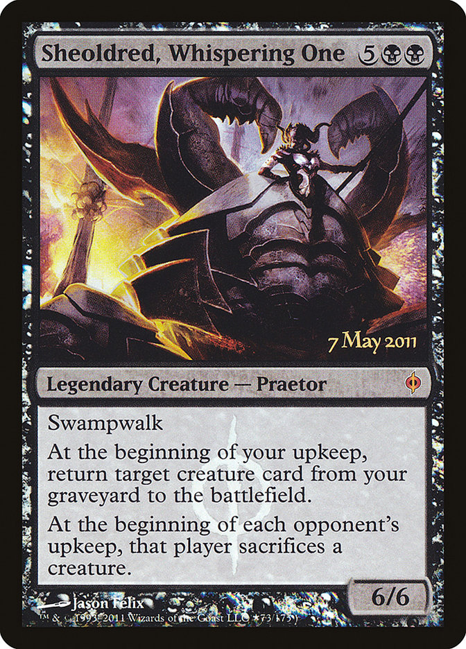 Sheoldred, Whispering One [New Phyrexia Prerelease Promos] Magic: The Gathering