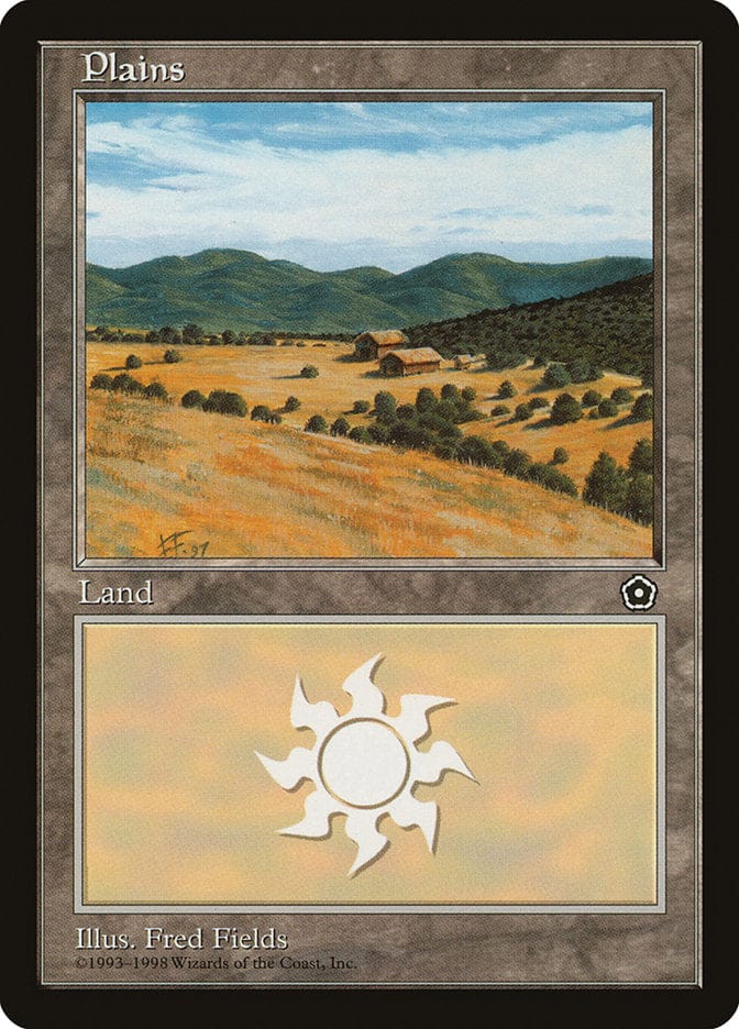Plains (Small Houses in Center) [Portal Second Age] Magic: The Gathering