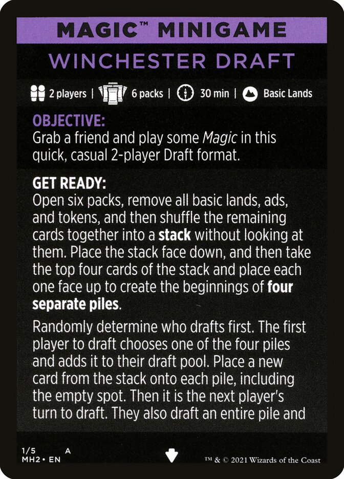 Winchester Draft (Magic Minigame) [Modern Horizons 2 Minigame] Magic: The Gathering
