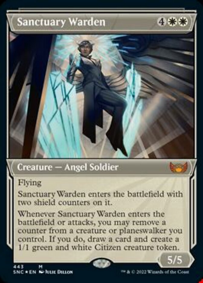 Sanctuary Warden (Showcase Art Deco Foil Etched) [Streets of New Capenna] Magic: The Gathering
