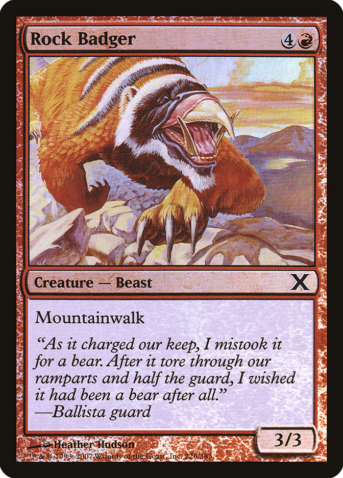 Rock Badger (Premium Foil) [Tenth Edition] Magic: The Gathering