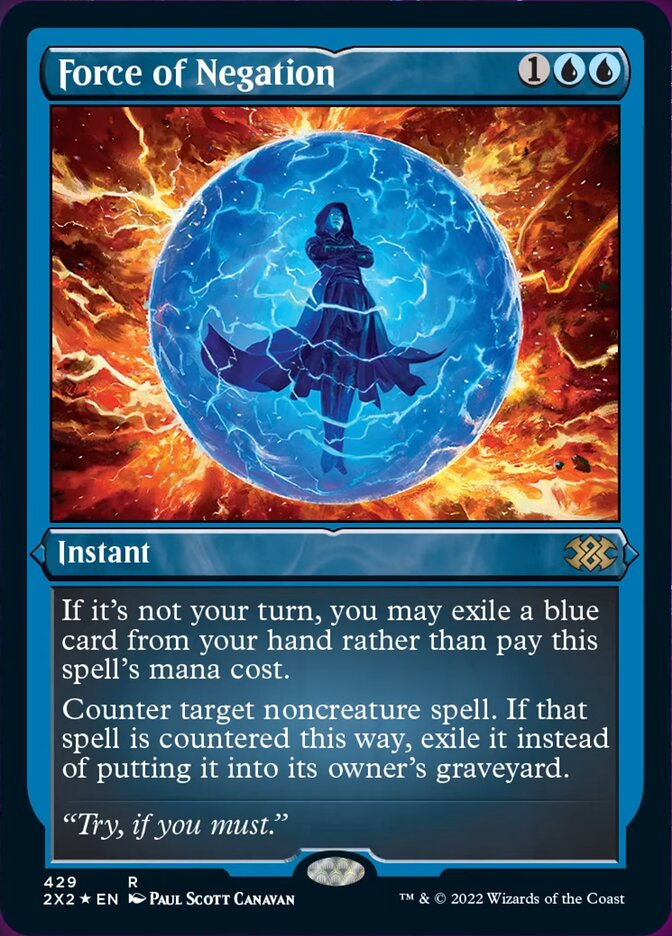 Force of Negation (Foil Etched) [Double Masters 2022] Magic: The Gathering