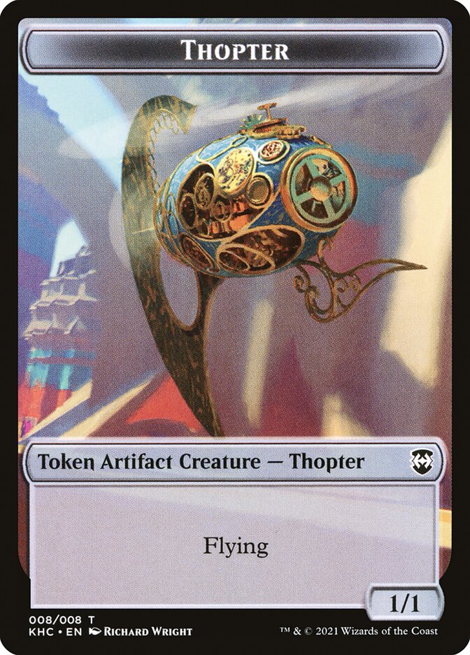 Dragon // Thopter Double-Sided Token [Kaldheim Commander Tokens] Magic: The Gathering