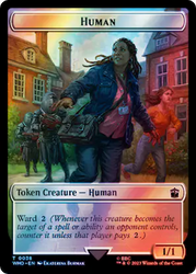 Human (0038) // Food (0059) Double-Sided Token (Surge Foil) [Doctor Who Tokens] Magic: The Gathering