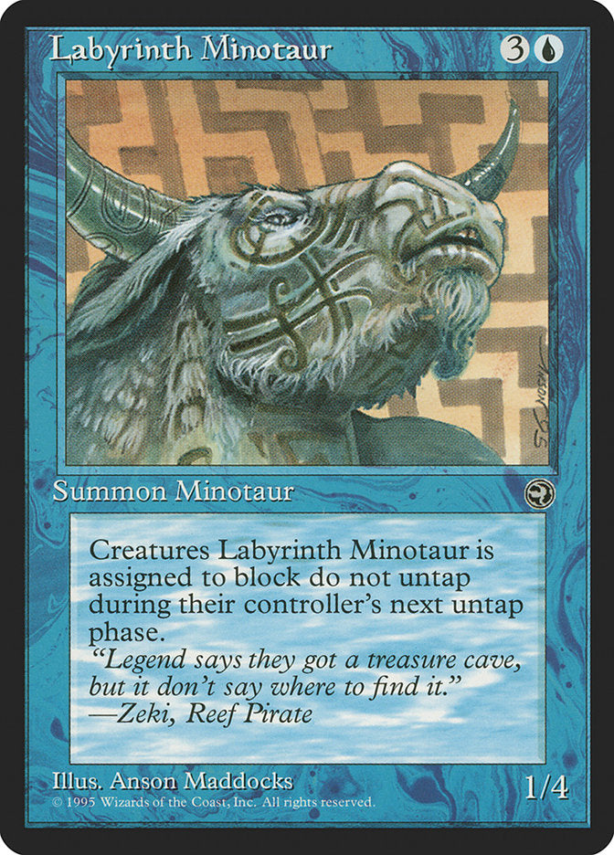 Labyrinth Minotaur (Zeki Flavor Text) [Homelands] Magic: The Gathering