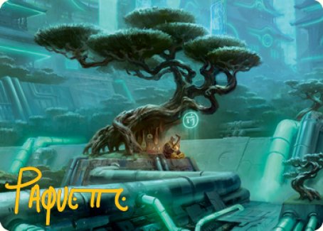 Forest Art Card (Gold-Stamped Signature) [Kamigawa: Neon Dynasty Art Series] Magic: The Gathering