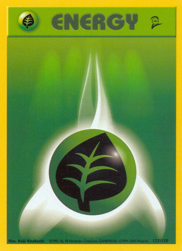 Grass Energy (127/130) [Base Set 2] Pokémon