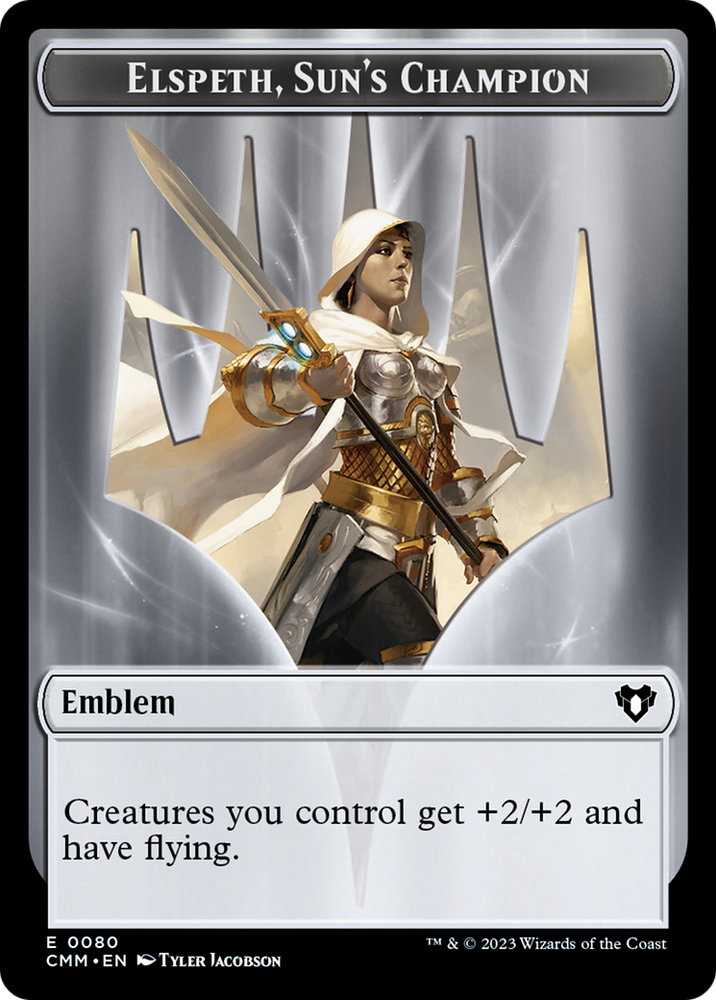 Elspeth, Sun's Champion Emblem // Copy (55) Double-Sided Token [Commander Masters Tokens] Magic: The Gathering