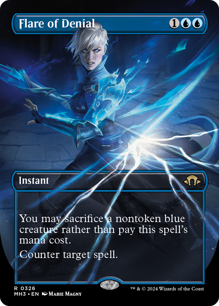 Flare of Denial (Borderless) [Modern Horizons 3] Magic: The Gathering