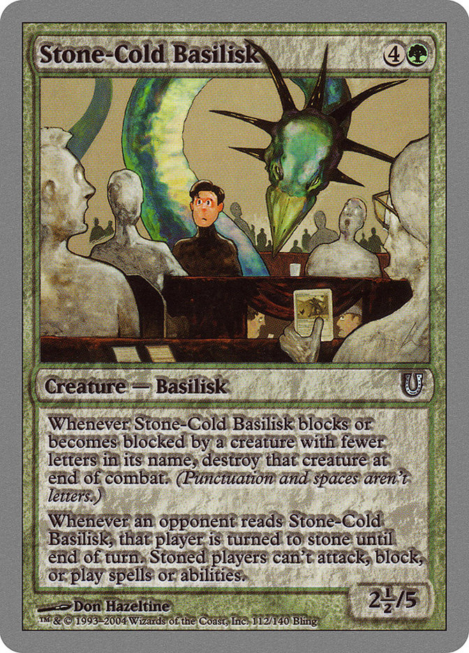 Stone-Cold Basilisk [Unhinged] Magic: The Gathering