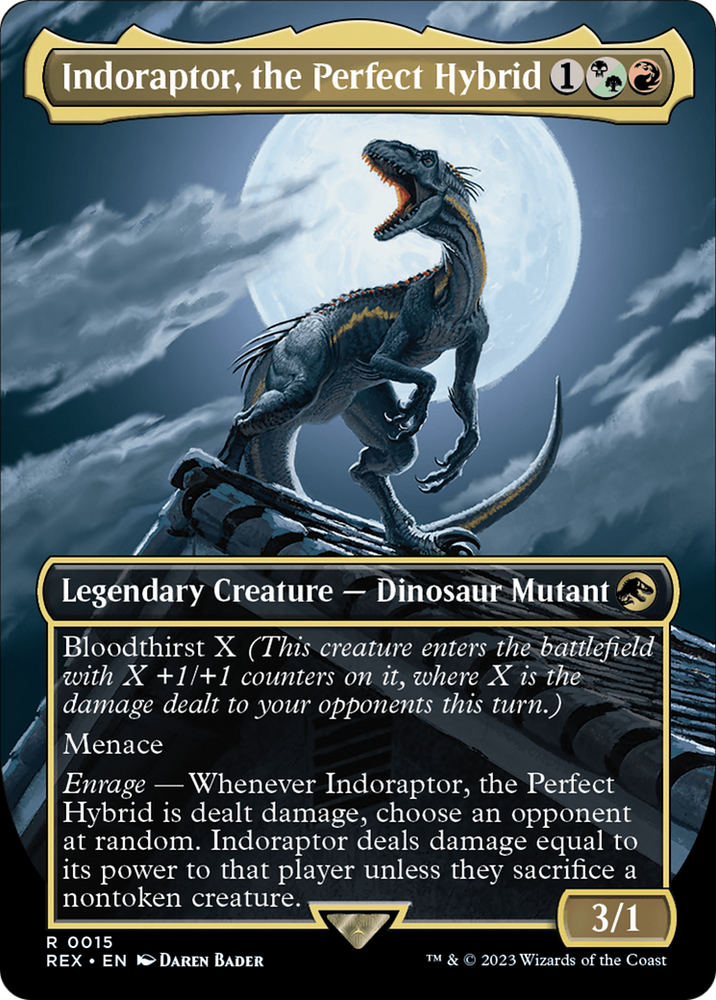 Indoraptor, the Perfect Hybrid (Borderless) [Jurassic World Collection] Magic: The Gathering