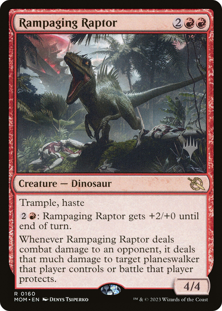 Rampaging Raptor (Promo Pack) [March of the Machine Promos] Magic: The Gathering