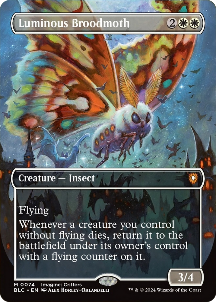 Luminous Broodmoth (Borderless) [Bloomburrow Commander] Magic: The Gathering