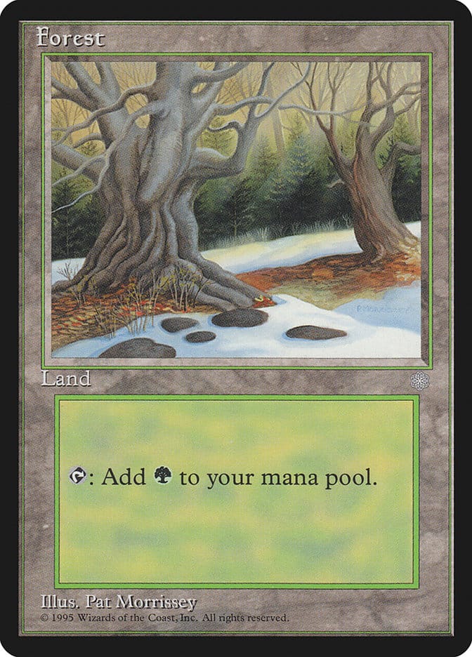 Forest (Orange Earth Between Two Trees) [Ice Age] Magic: The Gathering