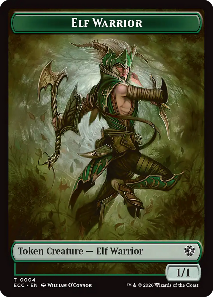 Elf Warrior (0004) // Plant (0005) Double-Sided Token [Lorwyn Eclipsed Tokens] Magic: The Gathering
