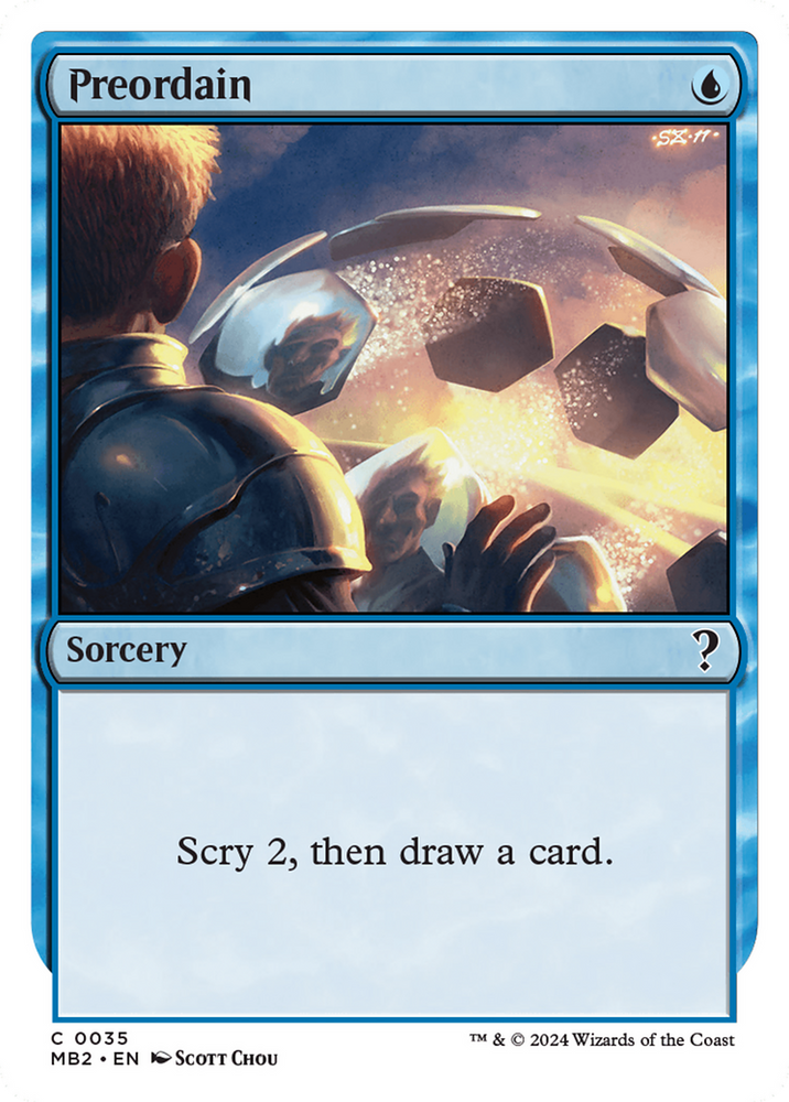 Preordain (White Border) [Mystery Booster 2] Magic: The Gathering