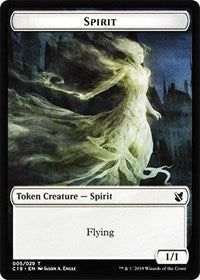 Spirit // Human Double-Sided Token [Commander 2019 Tokens] Magic: The Gathering