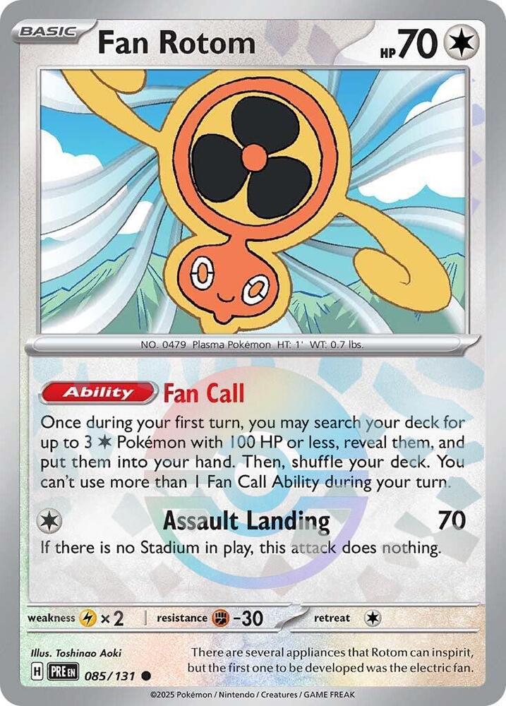 Fan Rotom (085/131) (Poke Ball Pattern) [Scarlet & Violet: Prismatic Evolutions] Pokémon