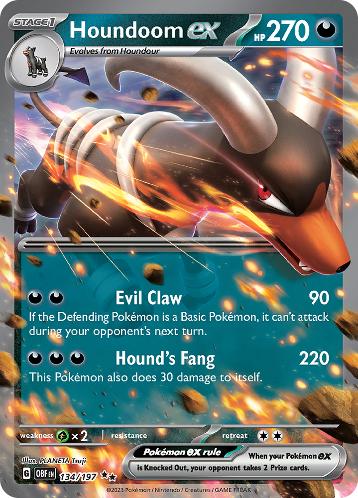 Houndoom ex (134/197) [Scarlet & Violet: Obsidian Flames] Pokémon