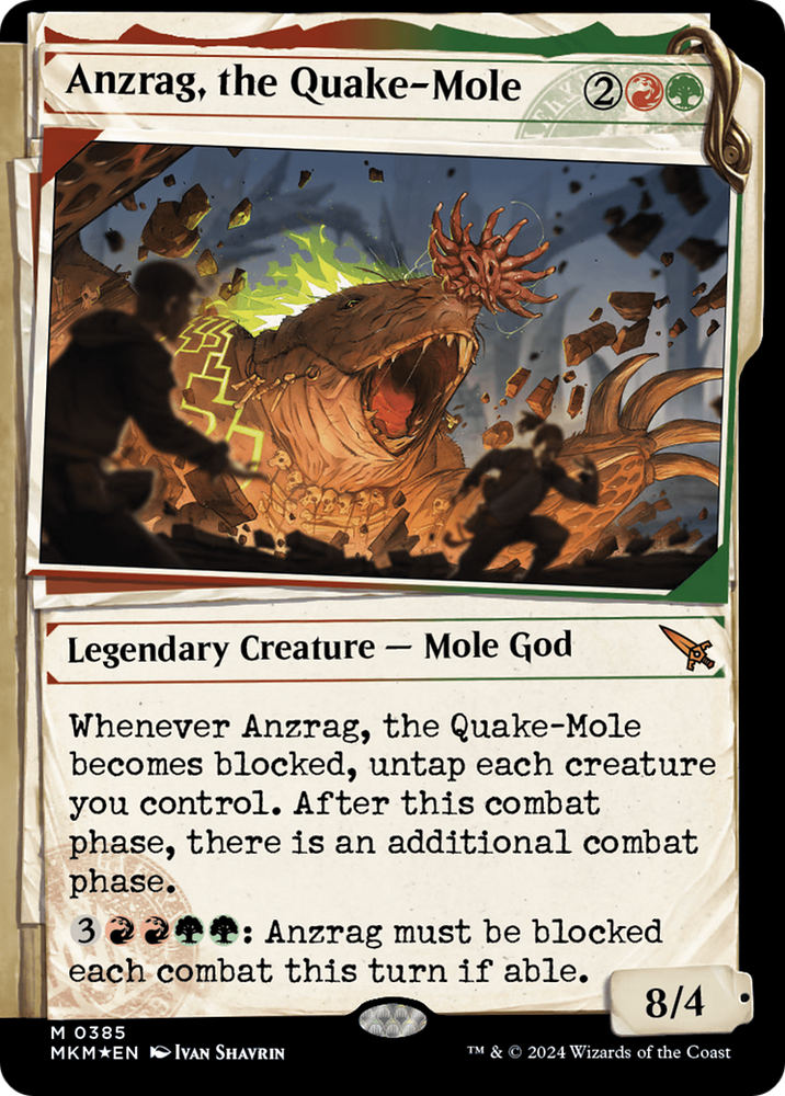 Anzrag, the Quake-Mole (Showcase) (Invisible Ink) [Murders at Karlov Manor] Magic: The Gathering