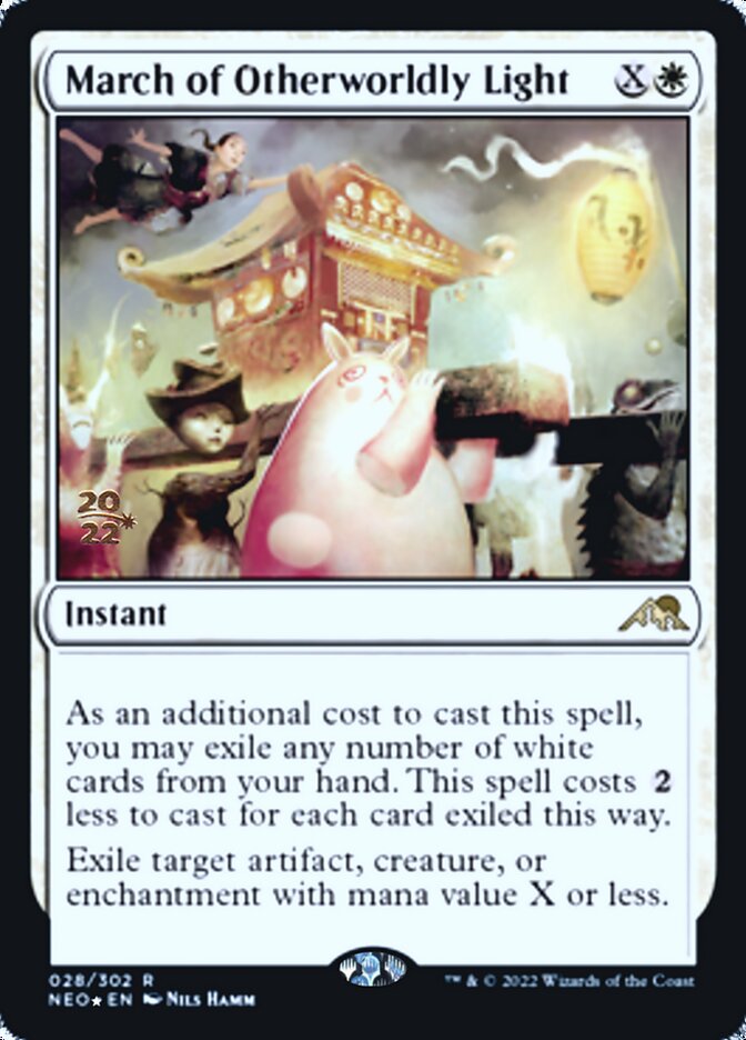 March of Otherworldly Light [Kamigawa: Neon Dynasty Prerelease Promos] Magic: The Gathering