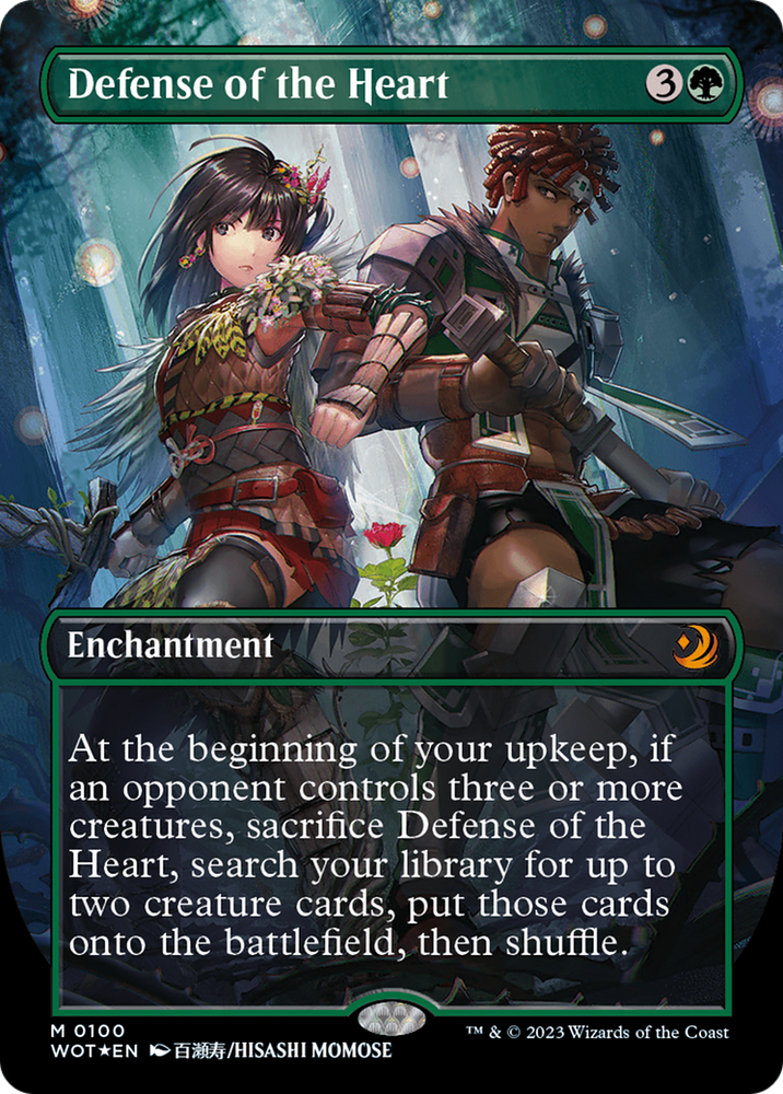 Defense of the Heart (Anime Borderless) (Confetti Foil) [Wilds of Eldraine: Enchanting Tales] Magic: The Gathering