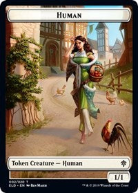 Human // Food (15) Double-Sided Token [Throne of Eldraine Tokens] Magic: The Gathering