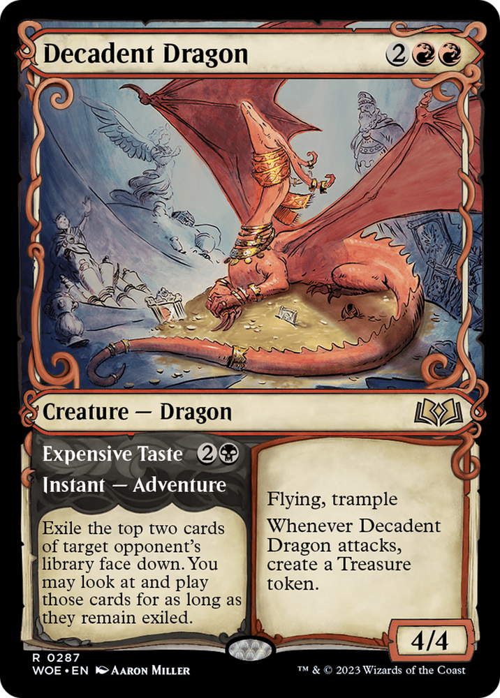 Decadent Dragon // Expensive Taste (Showcase) [Wilds of Eldraine] Magic: The Gathering
