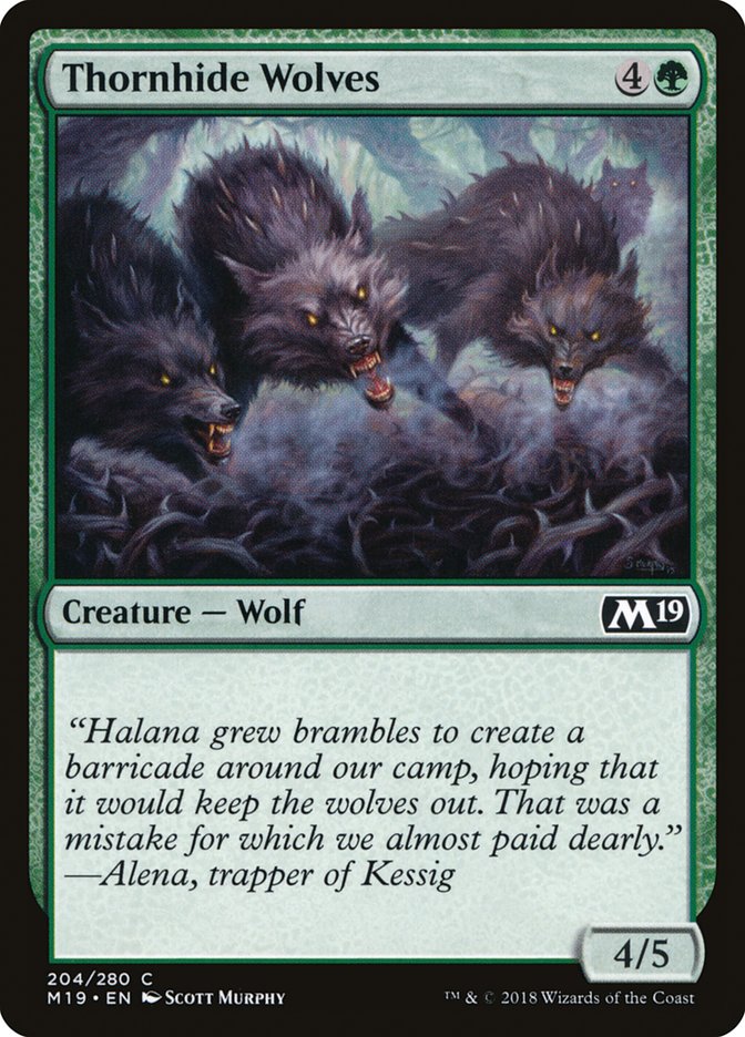 Thornhide Wolves [Core Set 2019] Magic: The Gathering