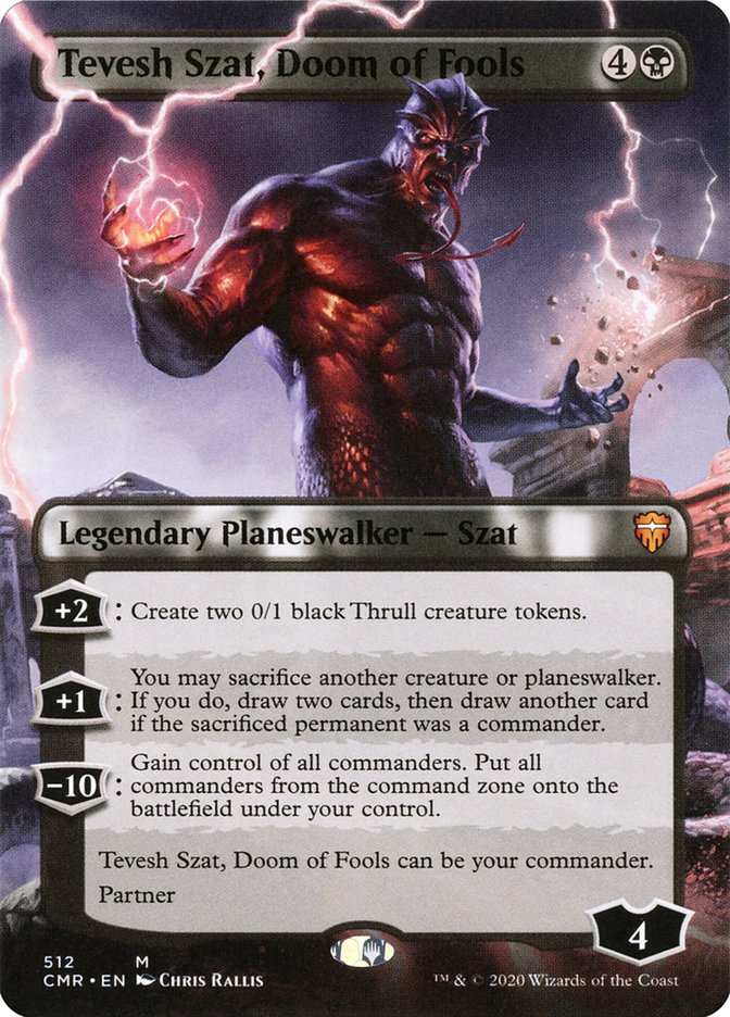 Tevesh Szat, Doom of Fools (Borderless) [Commander Legends] Magic: The Gathering