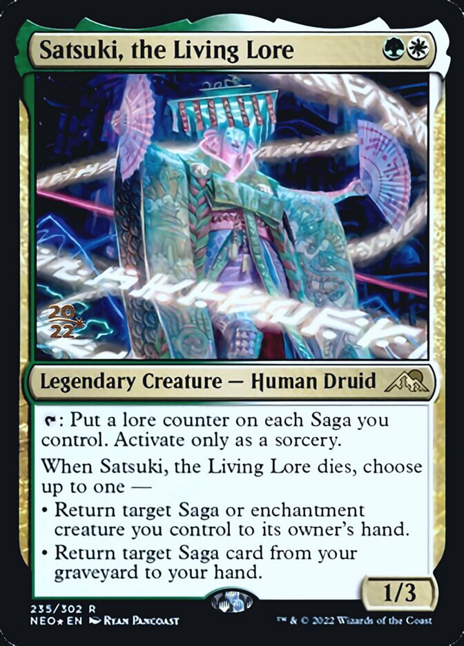 Satsuki, the Living Lore [Kamigawa: Neon Dynasty Prerelease Promos] Magic: The Gathering