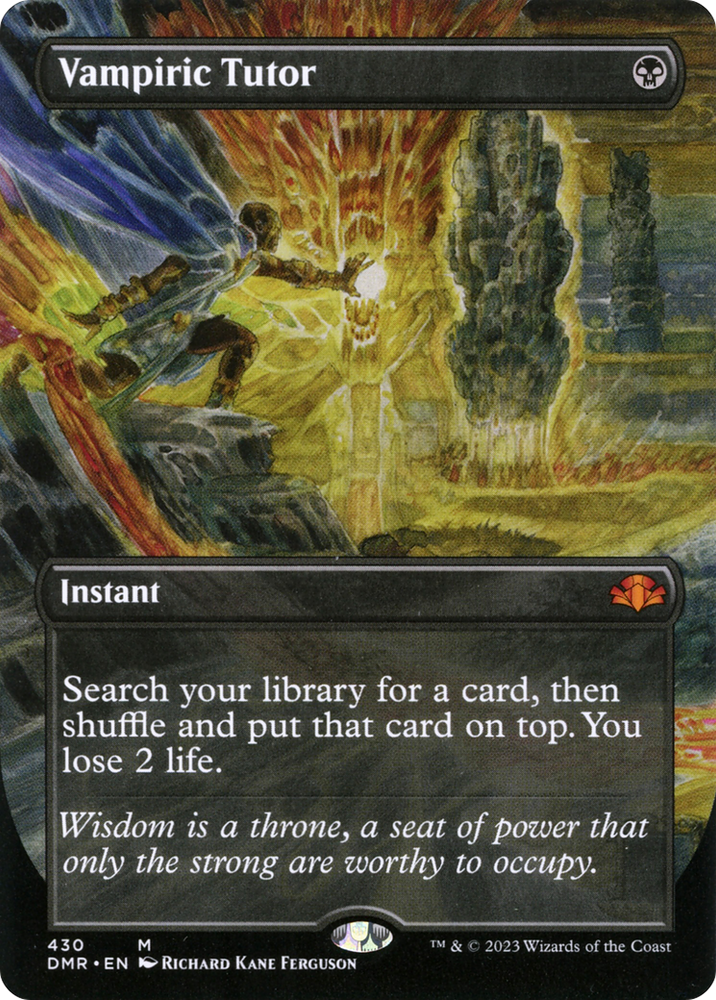 Vampiric Tutor (Borderless Alternate Art) [Dominaria Remastered] Magic: The Gathering