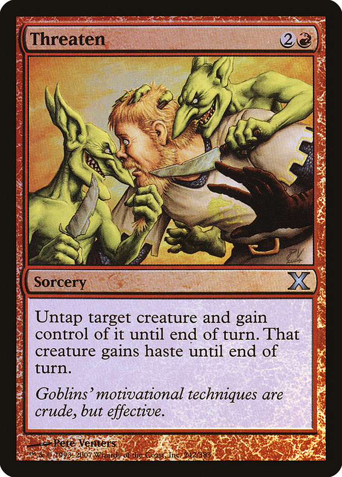 Threaten (Premium Foil) [Tenth Edition] Magic: The Gathering