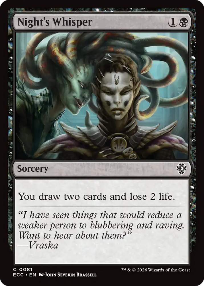 Night's Whisper [Lorwyn Eclipsed Commander] Magic: The Gathering