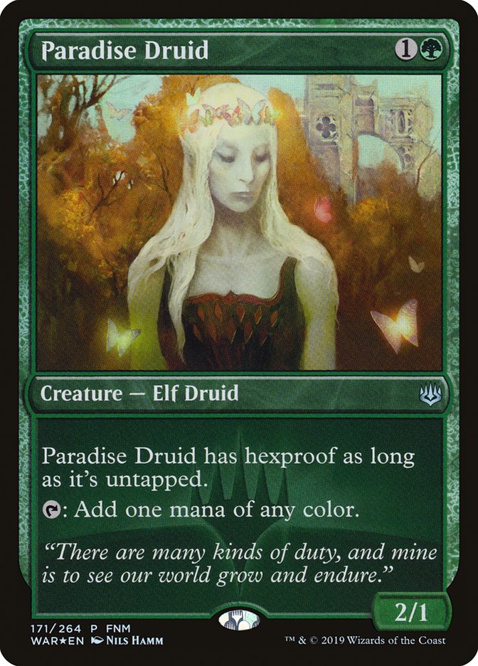 Paradise Druid (FNM) [War of the Spark Promos] Magic: The Gathering