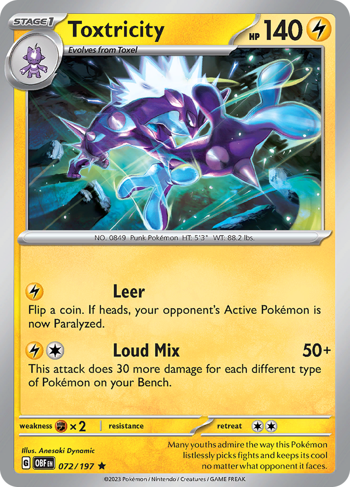 Toxtricity (072/197) [Scarlet & Violet: Obsidian Flames] Pokémon